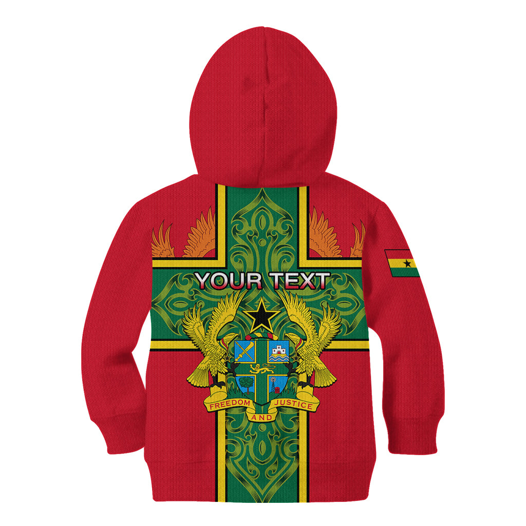 Custom Ghana Kid Hoodie Ghana Cross Of Saint George With Tawny Eagles - Wonder Print Shop