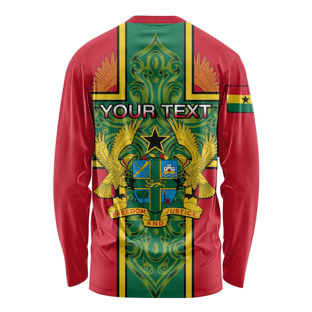 Custom Ghana Long Sleeve Shirt Ghana Cross Of Saint George With Tawny Eagles LT01