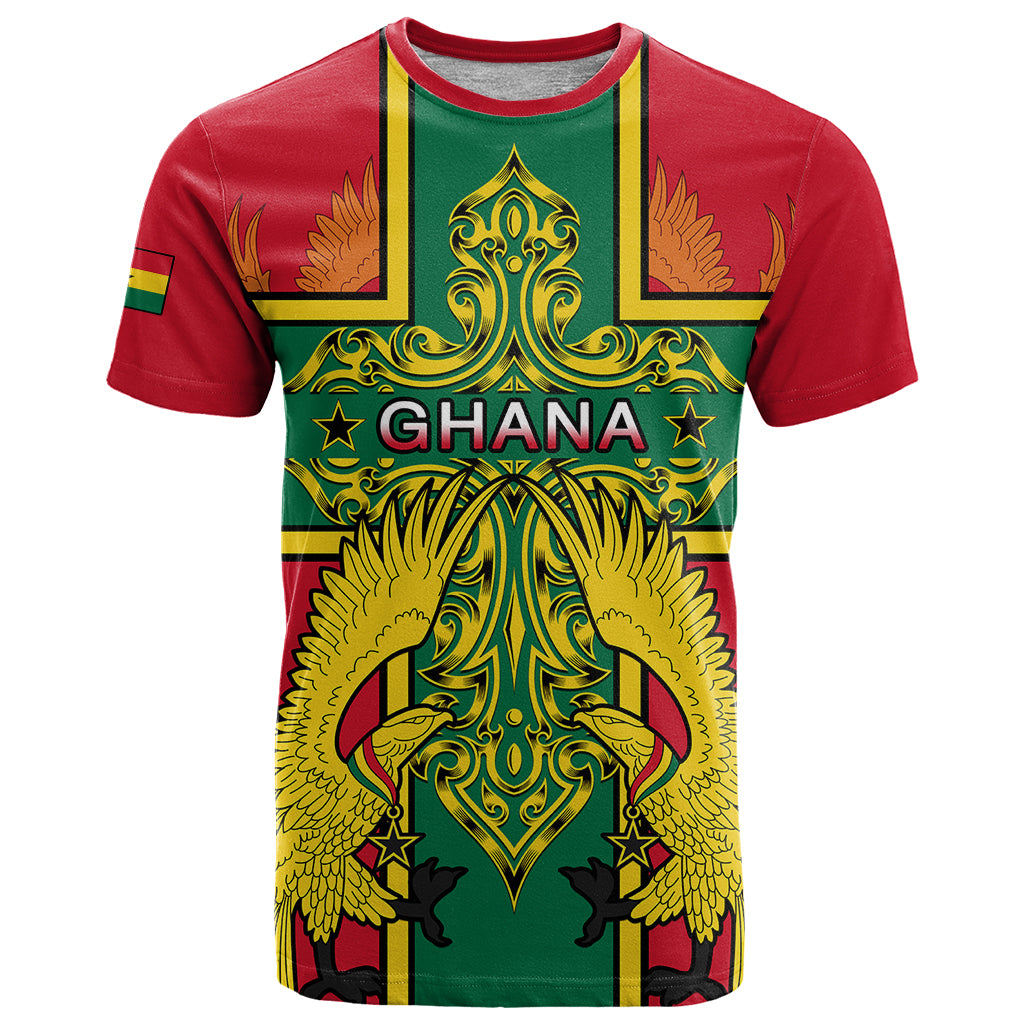 Custom Ghana T Shirt Ghana Cross Of Saint George With Tawny Eagles - Wonder Print Shop
