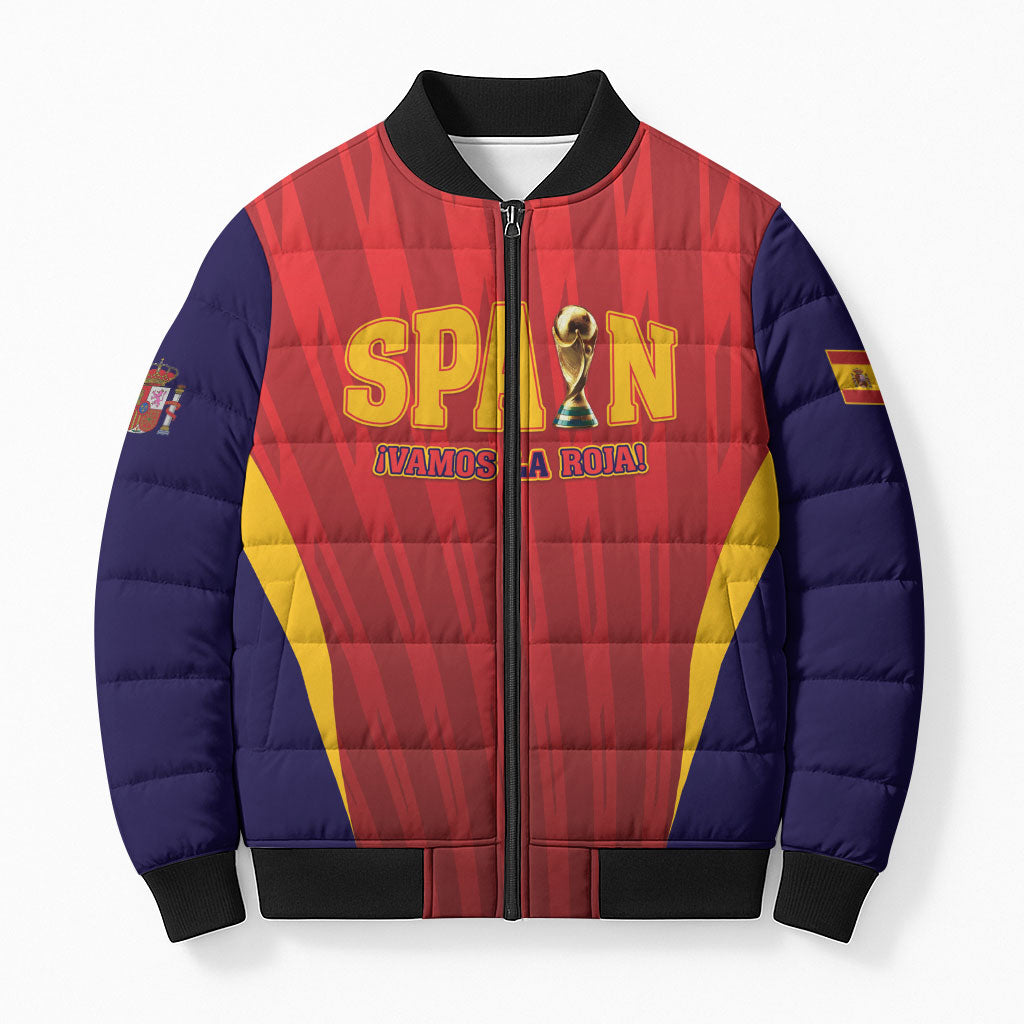Custom Spain 2026 World Football Bomber Puffer Jacket Vamos La Roja