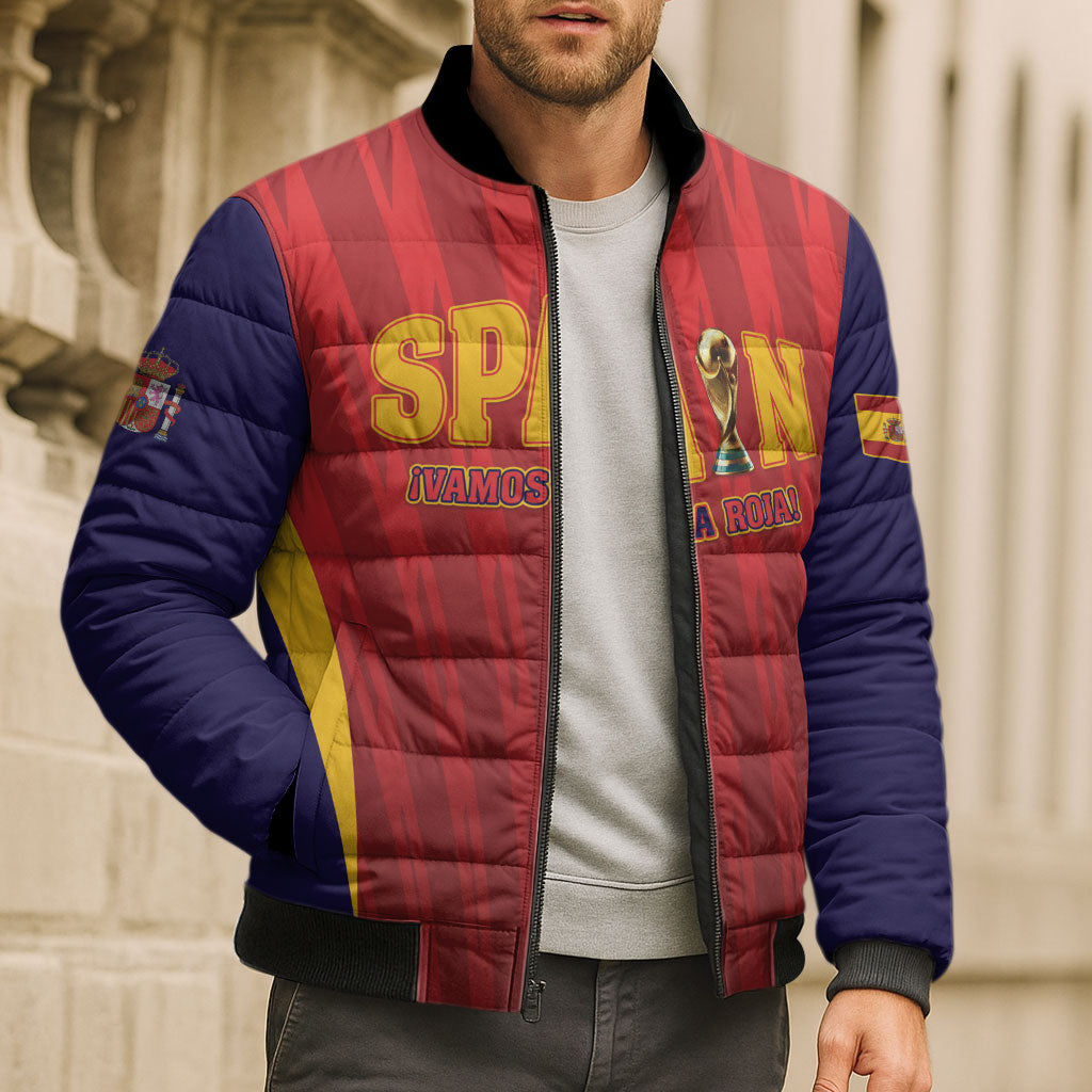 Custom Spain 2026 World Football Bomber Puffer Jacket Vamos La Roja