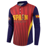 Custom Spain 2026 World Football Button Sweatshirt Vamos La Roja