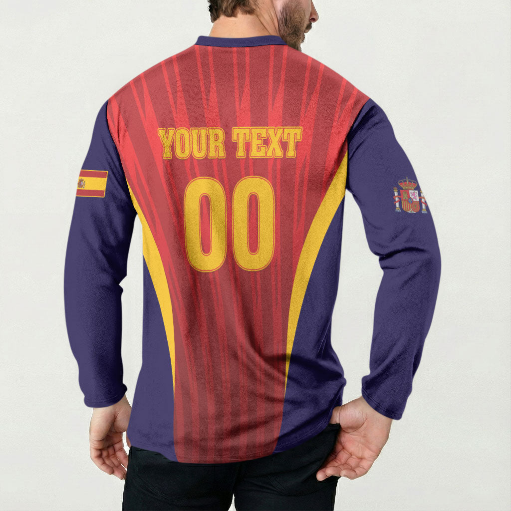 Custom Spain 2026 World Football Button Sweatshirt Vamos La Roja