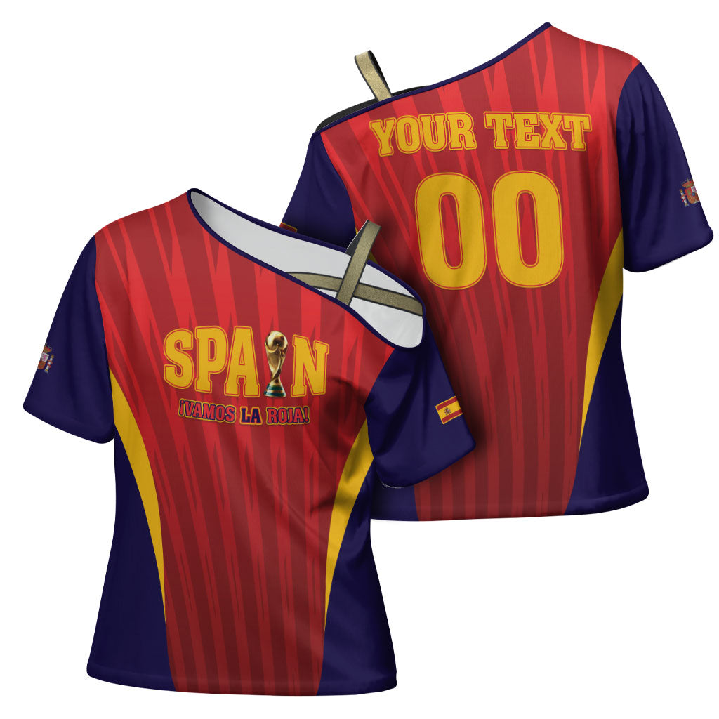 Custom Spain 2026 World Football Cross Shoulder Shirt Vamos La Roja