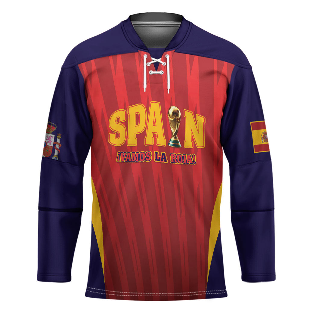 Custom Spain 2026 World Football Hockey Jersey Vamos La Roja
