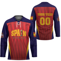 Custom Spain 2026 World Football Hockey Jersey Vamos La Roja