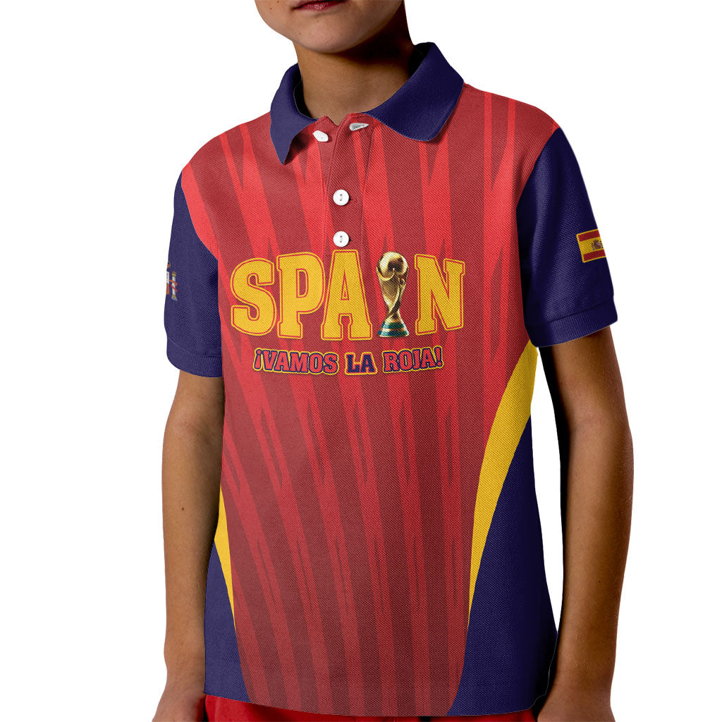 Custom Spain 2026 World Football Kid Polo Shirt Vamos La Roja