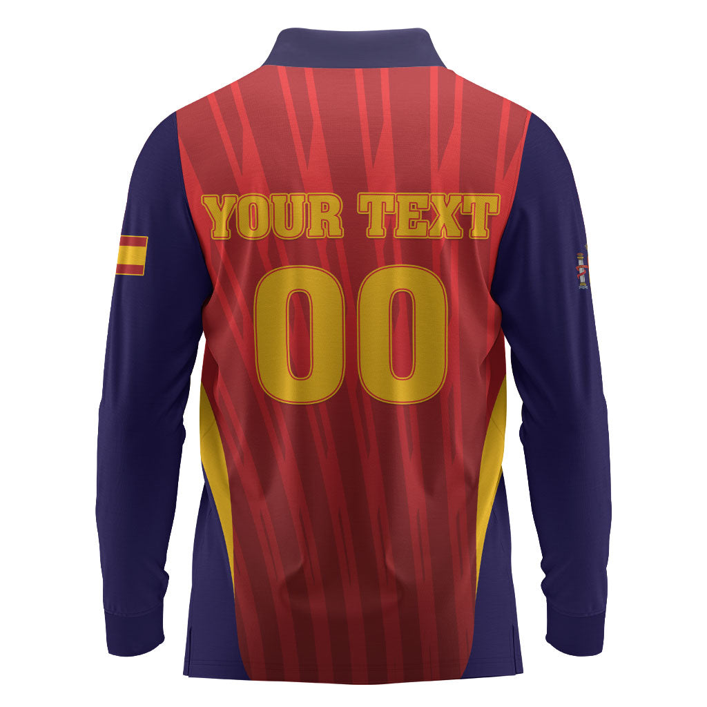Custom Spain 2026 World Football Long Sleeve Polo Shirt Vamos La Roja