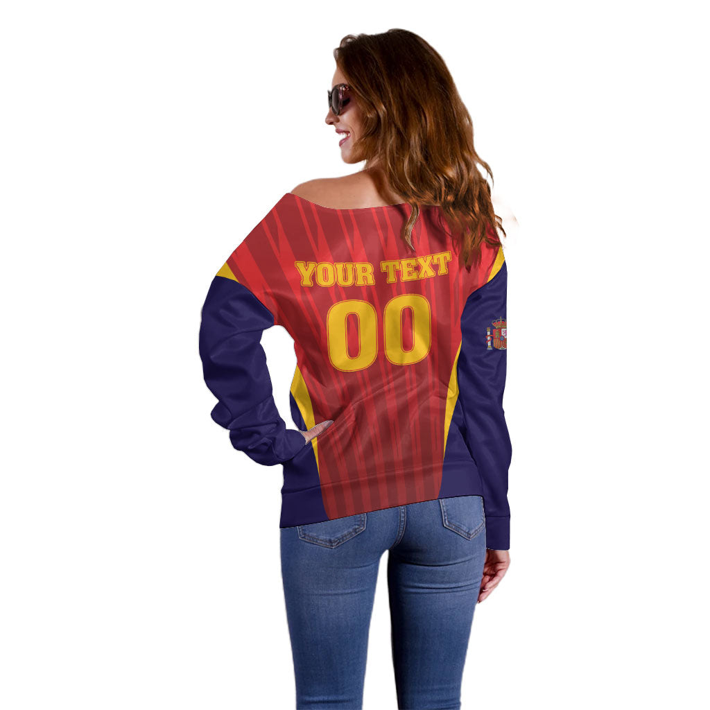 Custom Spain 2026 World Football Off Shoulder Sweater Vamos La Roja