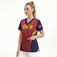 Custom Spain 2026 World Football Scrub Top Vamos La Roja