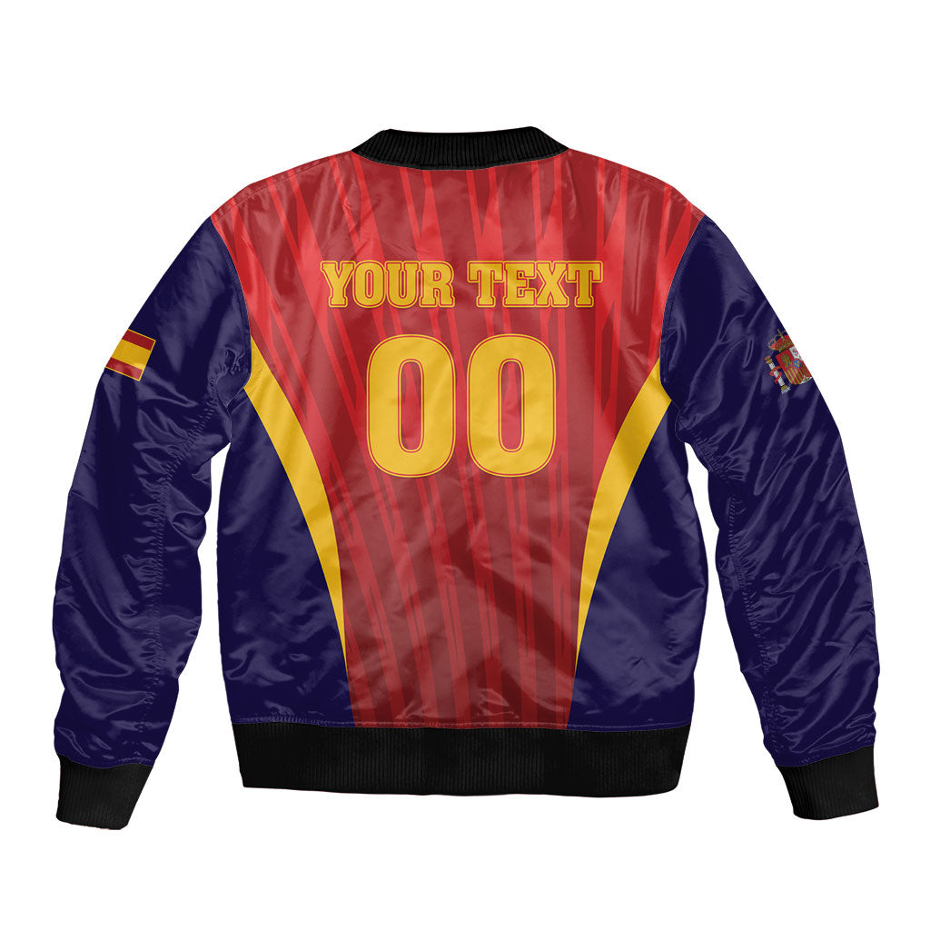 Custom Spain 2026 World Football Sleeve Zip Bomber Jacket Vamos La Roja