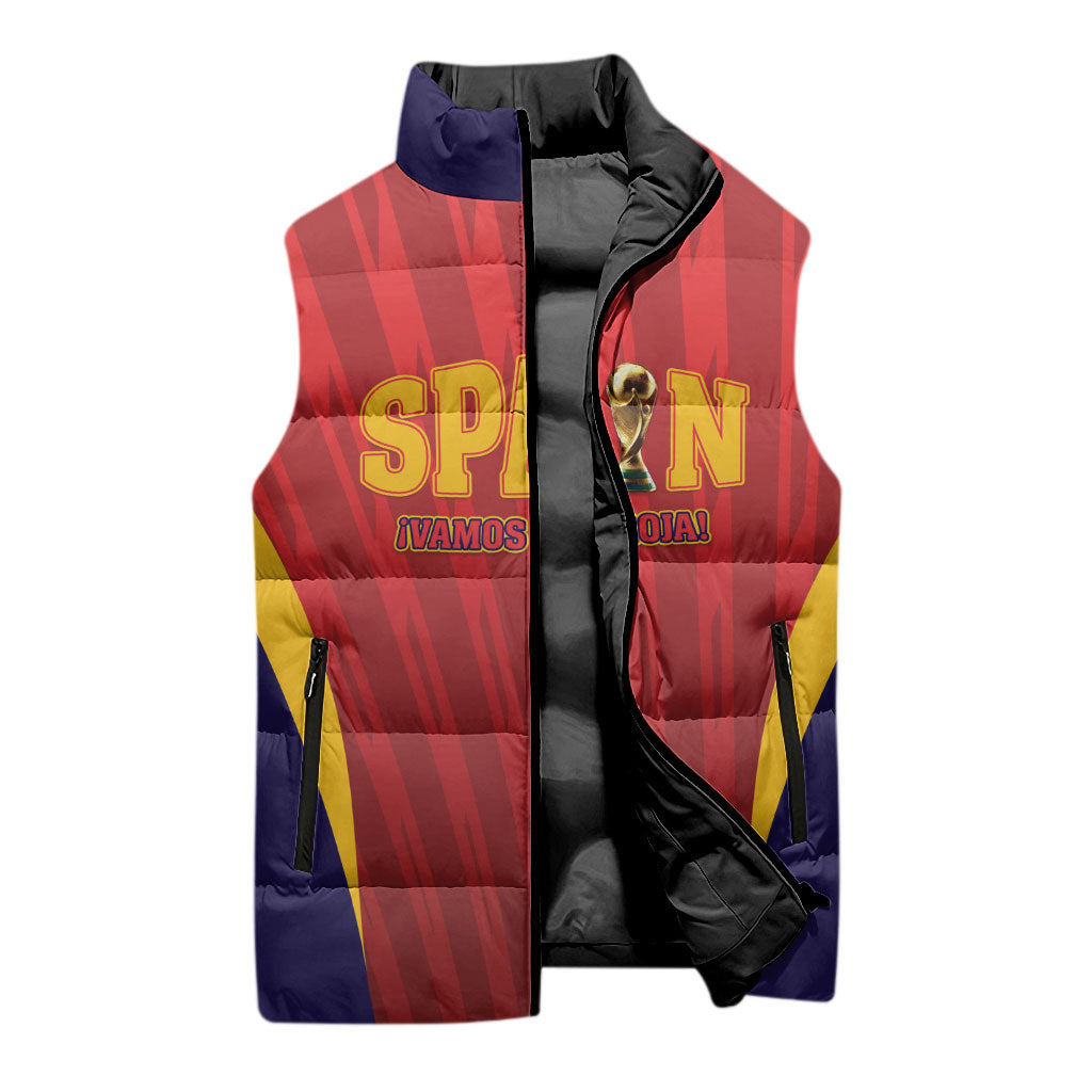Custom Spain 2026 World Football Sleeveless Puffer Jacket Vamos La Roja