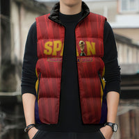 Custom Spain 2026 World Football Sleeveless Puffer Jacket Vamos La Roja