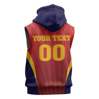 Custom Spain 2026 World Football Sleeveless Zip Hoodie Vamos La Roja