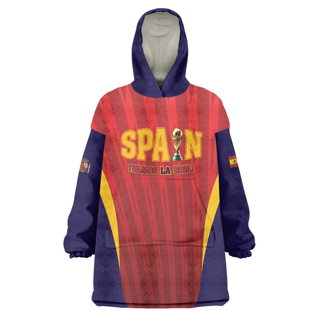 Custom Spain 2026 World Football Wearable Blanket Hoodie Vamos La Roja
