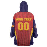 Custom Spain 2026 World Football Wearable Blanket Hoodie Vamos La Roja