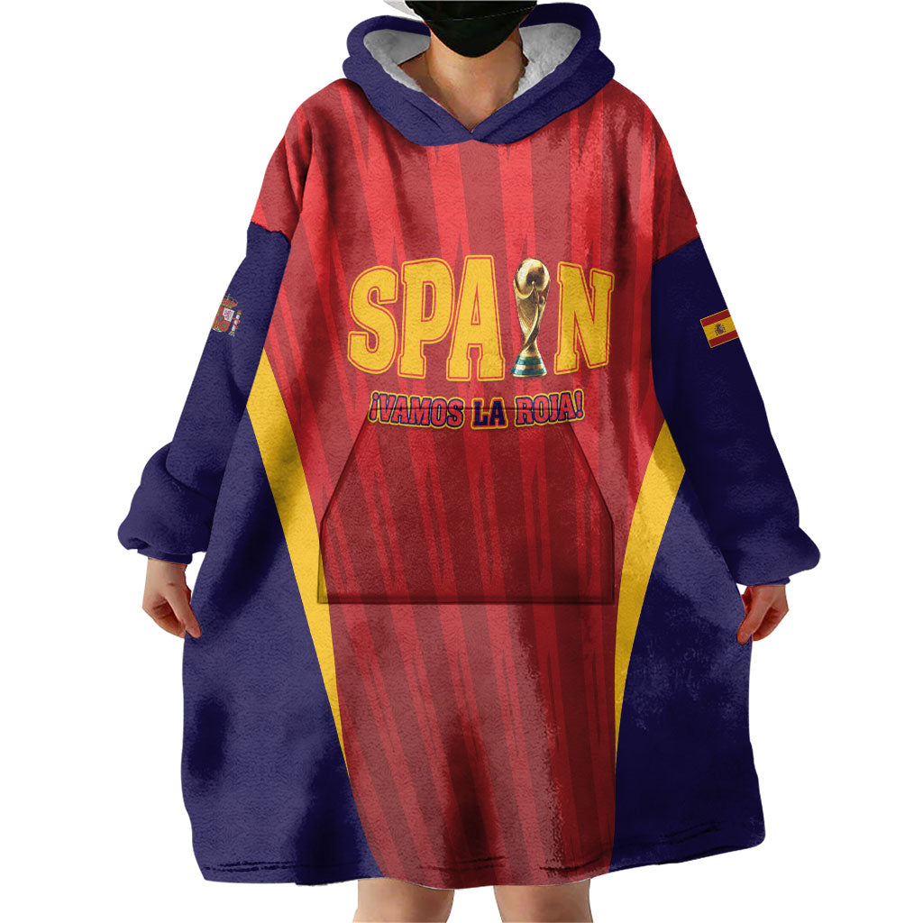 Custom Spain 2026 World Football Wearable Blanket Hoodie Vamos La Roja