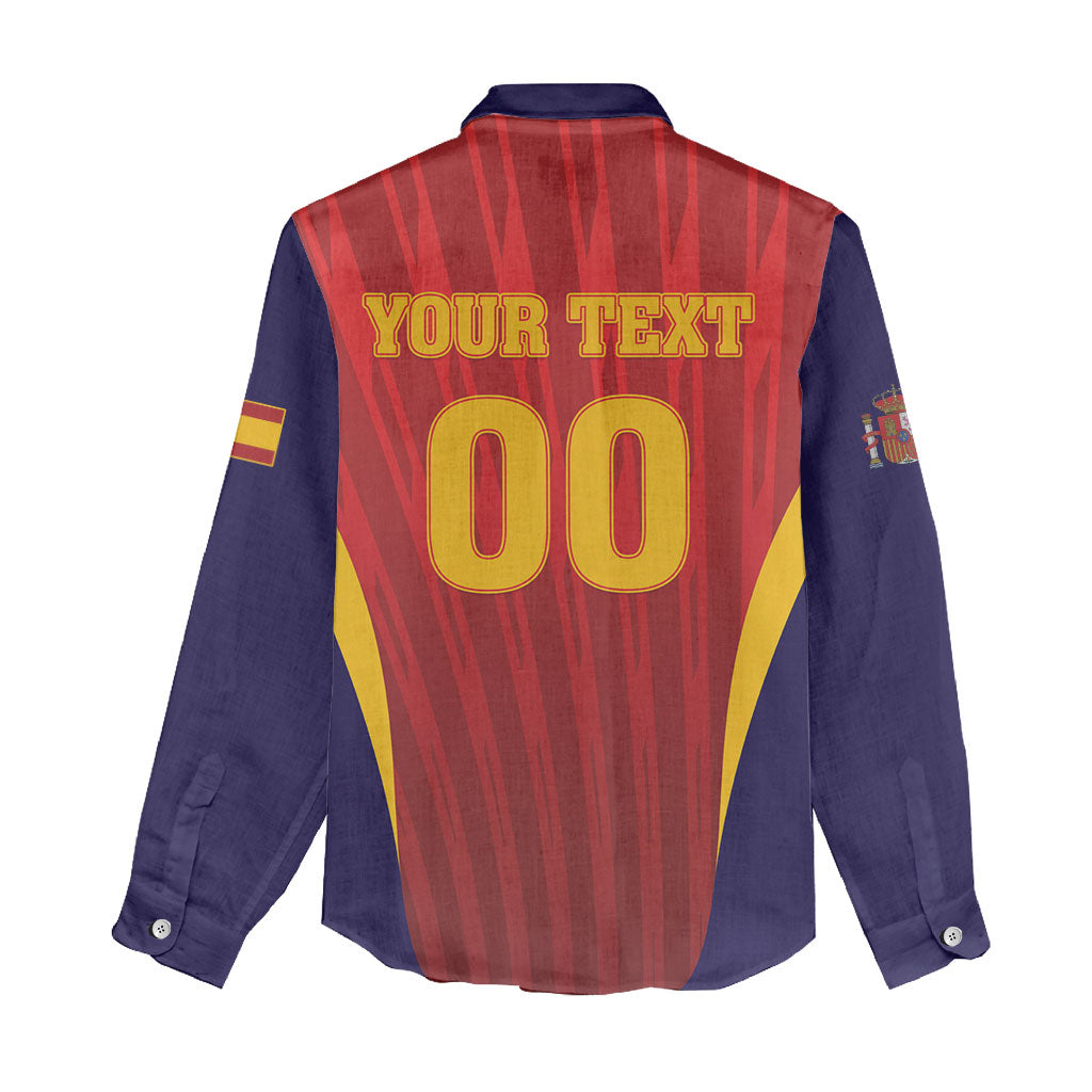 Custom Spain 2026 World Football Women Casual Shirt Vamos La Roja