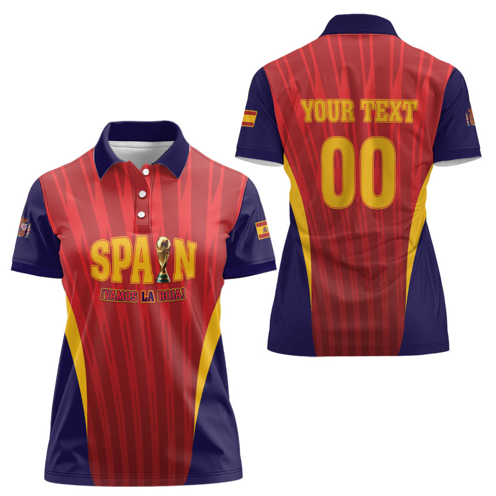 Custom Spain 2026 World Football Women Polo Shirt Vamos La Roja