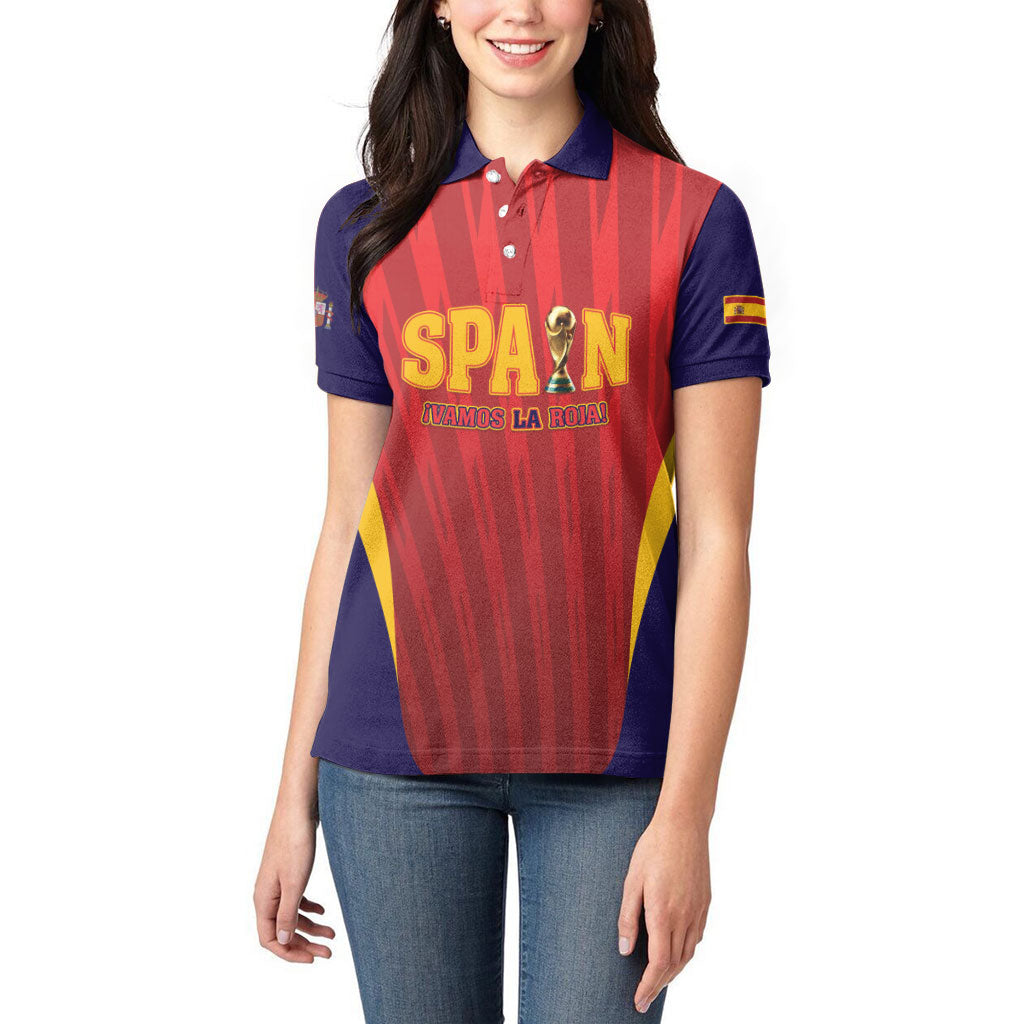 Custom Spain 2026 World Football Women Polo Shirt Vamos La Roja