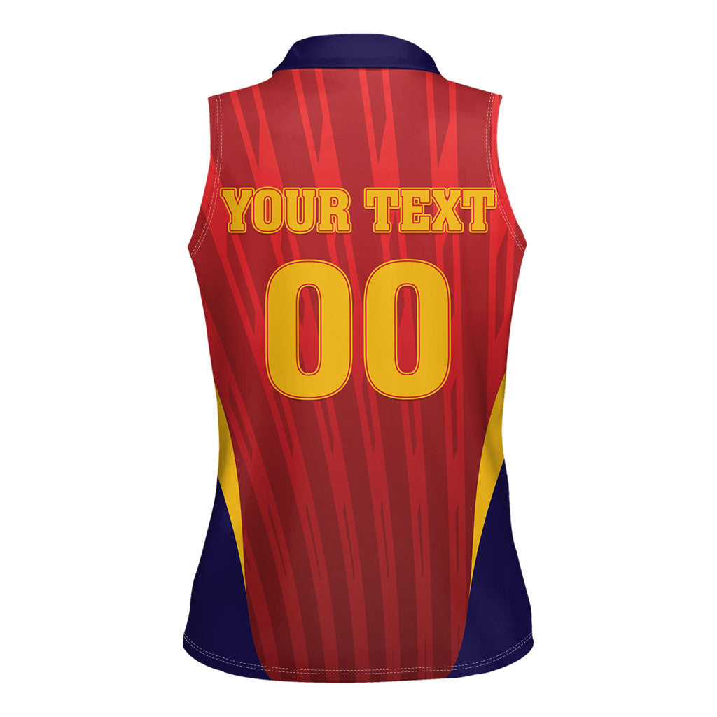 Custom Spain 2026 World Football Women Sleeveless Polo Shirt Vamos La Roja