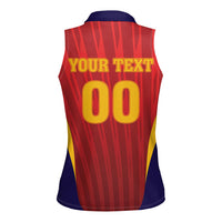Custom Spain 2026 World Football Women Sleeveless Polo Shirt Vamos La Roja