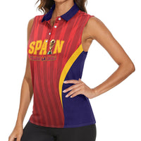 Custom Spain 2026 World Football Women Sleeveless Polo Shirt Vamos La Roja