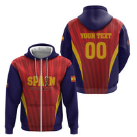 Custom Spain 2026 World Football Zip Hoodie Vamos La Roja