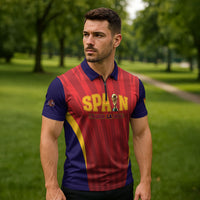 Custom Spain 2026 World Football Zipper Polo Shirt Vamos La Roja