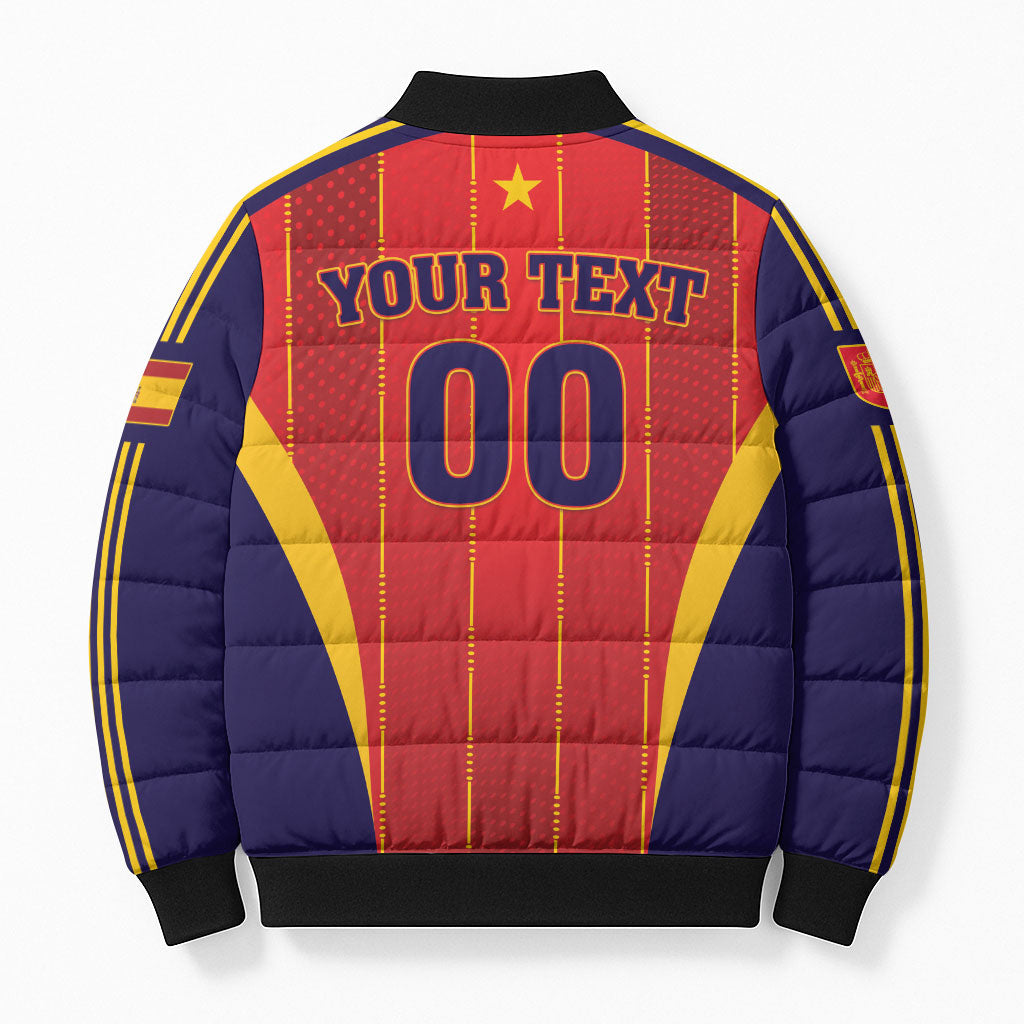 Custom Spain 2026 World Football Bomber Puffer Jacket Vamos Espana