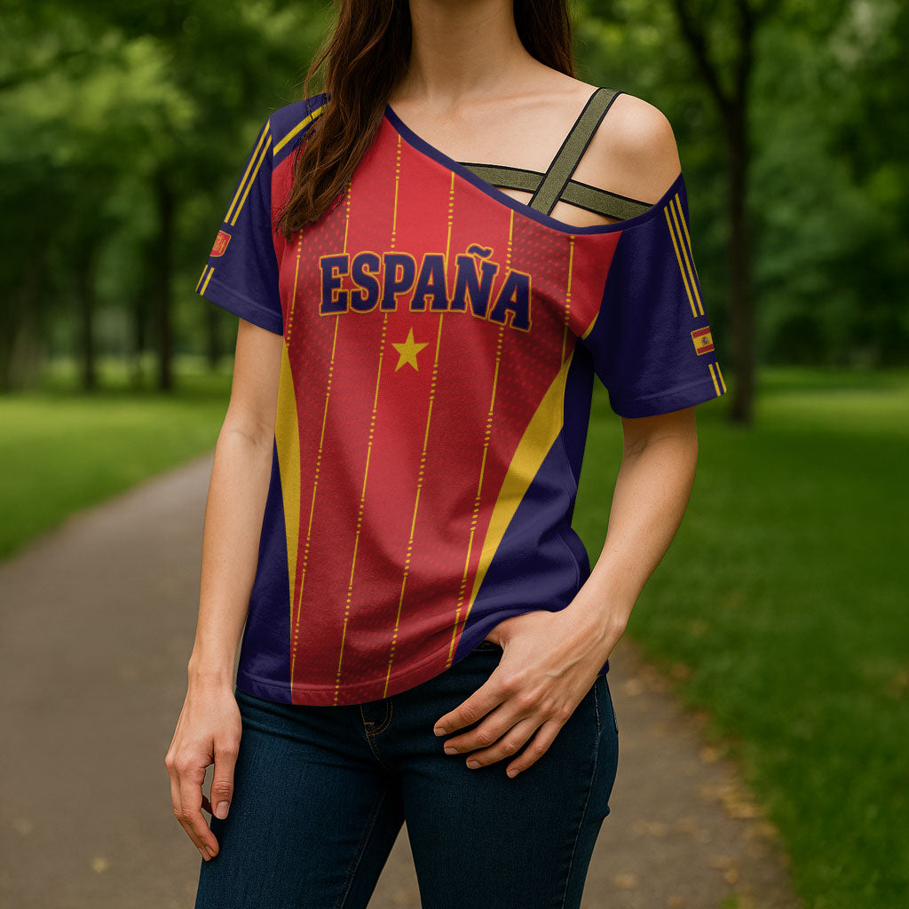 Custom Spain 2026 World Football Cross Shoulder Shirt Vamos Espana