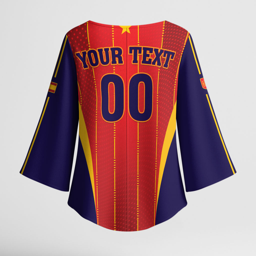 Custom Spain 2026 World Football Kimono Sleeve Blouse Vamos Espana