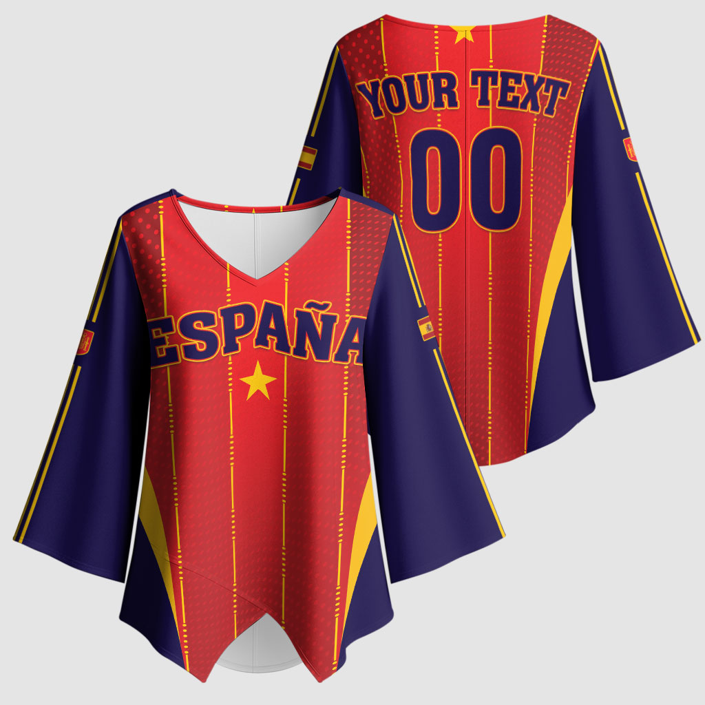 Custom Spain 2026 World Football Kimono Sleeve Blouse Vamos Espana