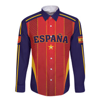 Custom Spain 2026 World Football Long Sleeve Button Shirt Vamos Espana