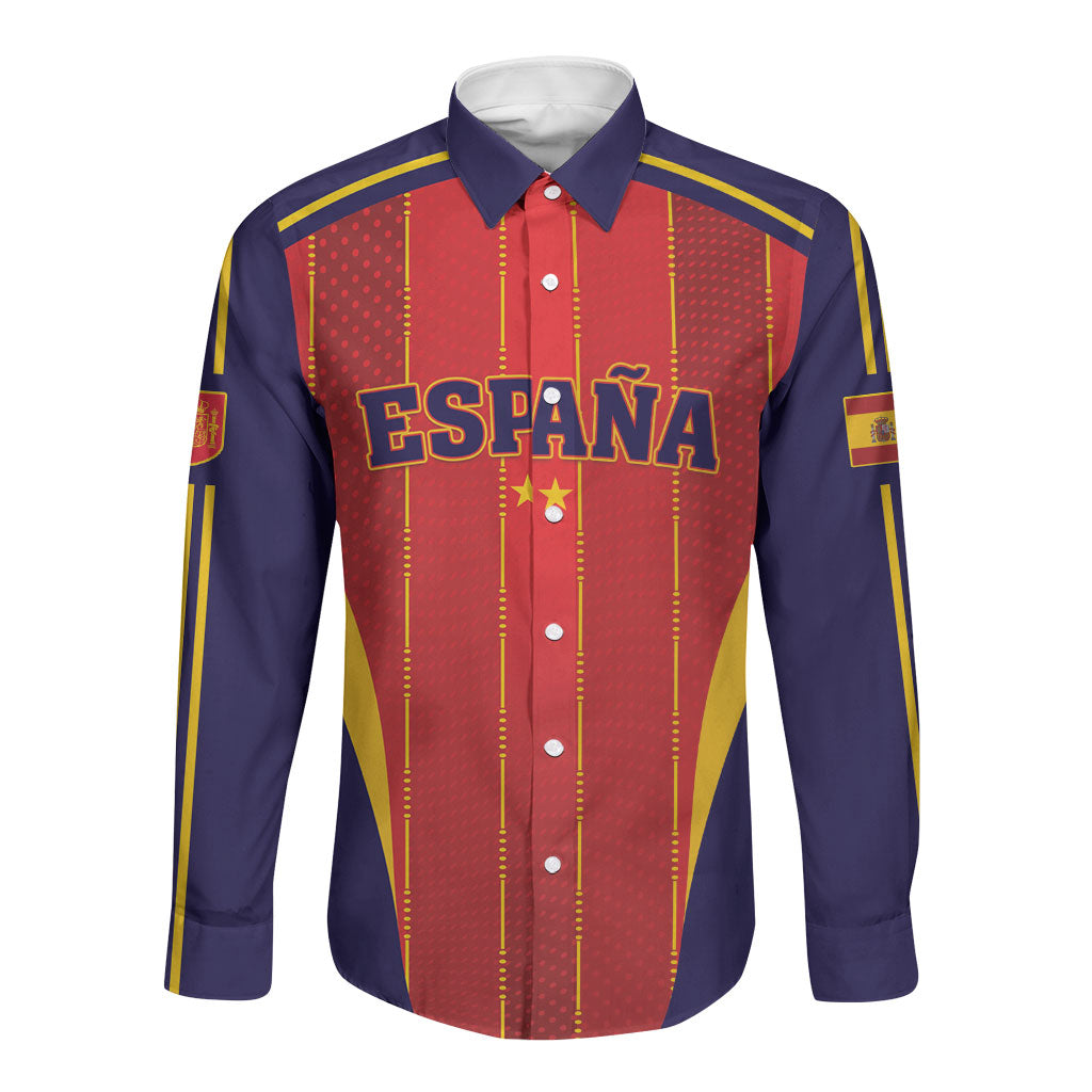 Custom Spain 2026 World Football Long Sleeve Button Shirt Vamos Espana LT01