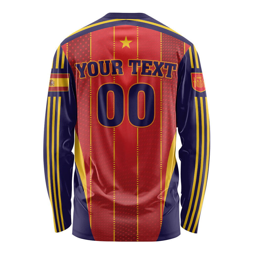Custom Spain 2026 World Football Long Sleeve Shirt Vamos Espana