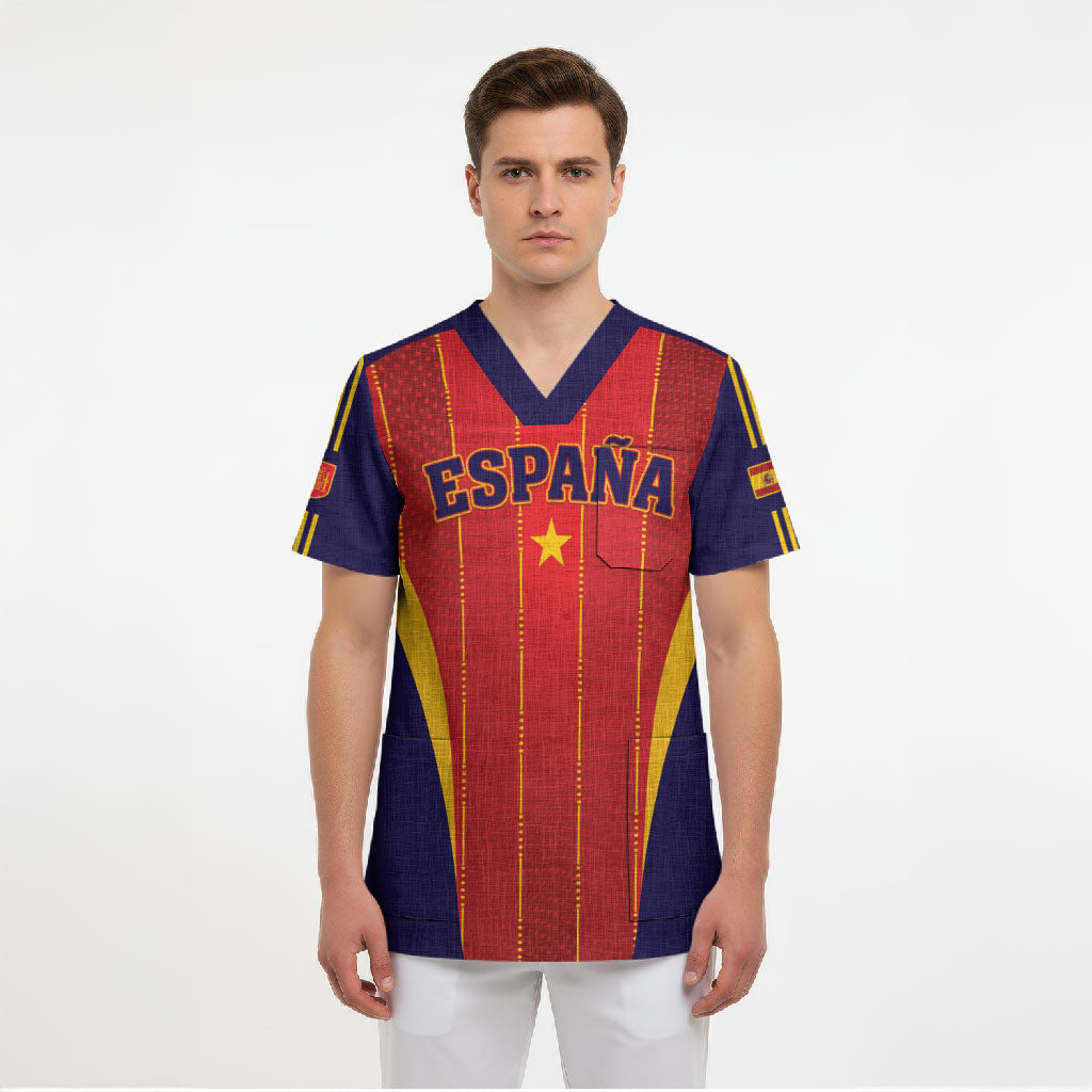 Custom Spain 2026 World Football Scrub Top Vamos Espana