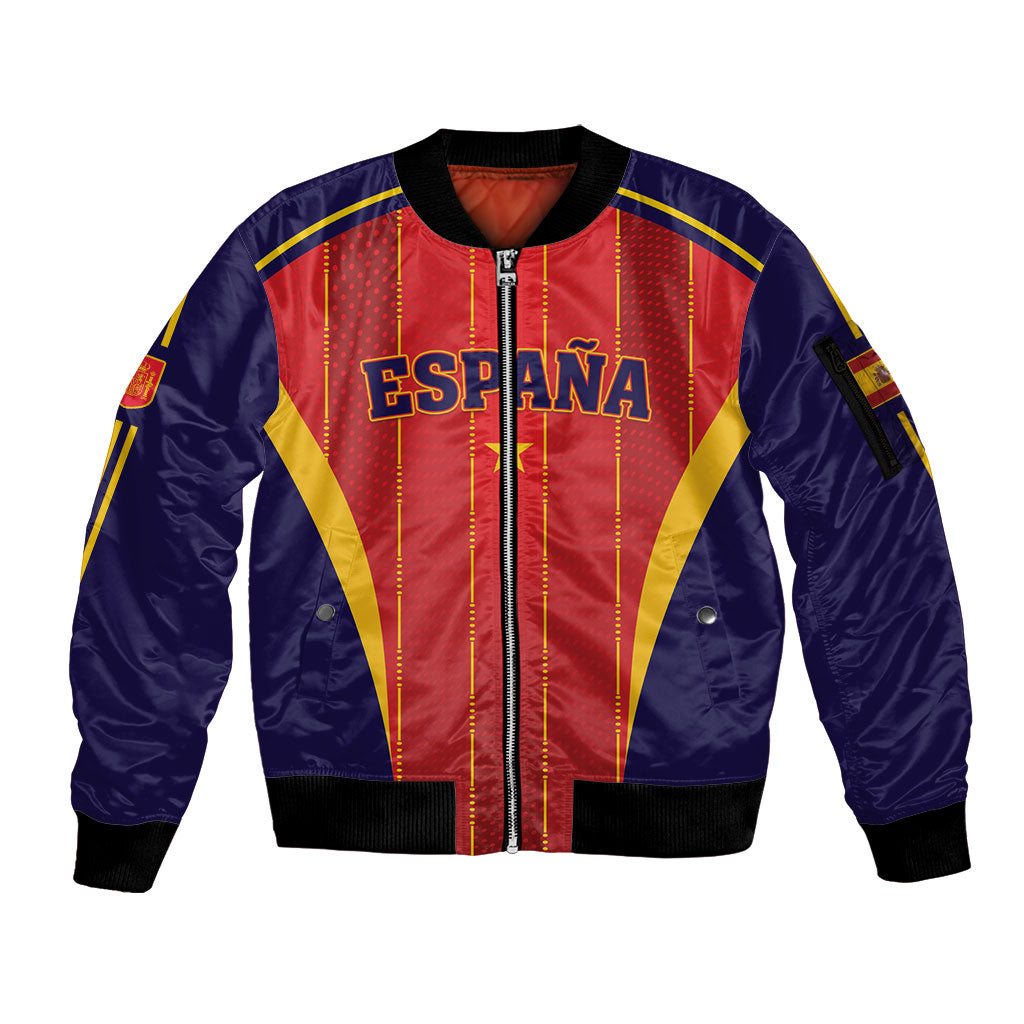Custom Spain 2026 World Football Sleeve Zip Bomber Jacket Vamos Espana
