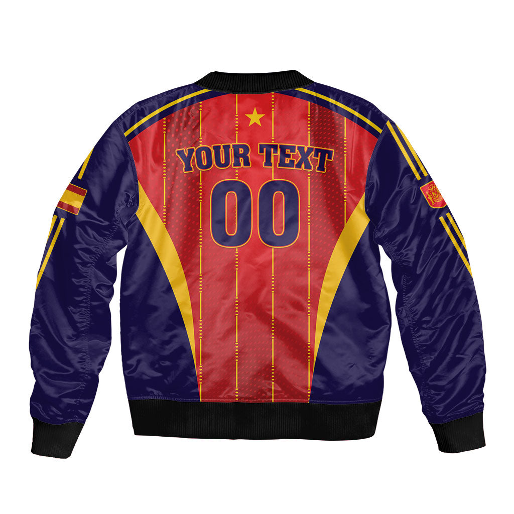 Custom Spain 2026 World Football Sleeve Zip Bomber Jacket Vamos Espana