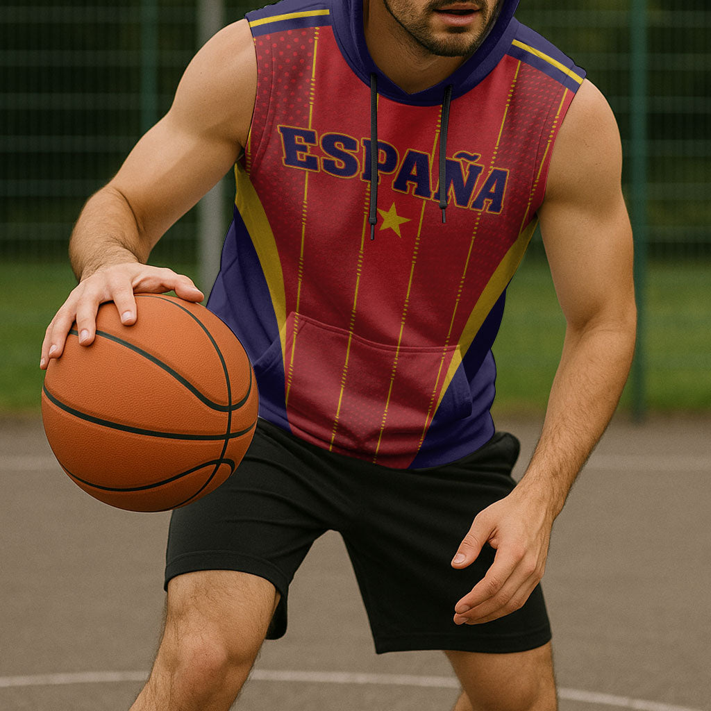 Custom Spain 2026 World Football Sleeveless Hoodie Vamos Espana