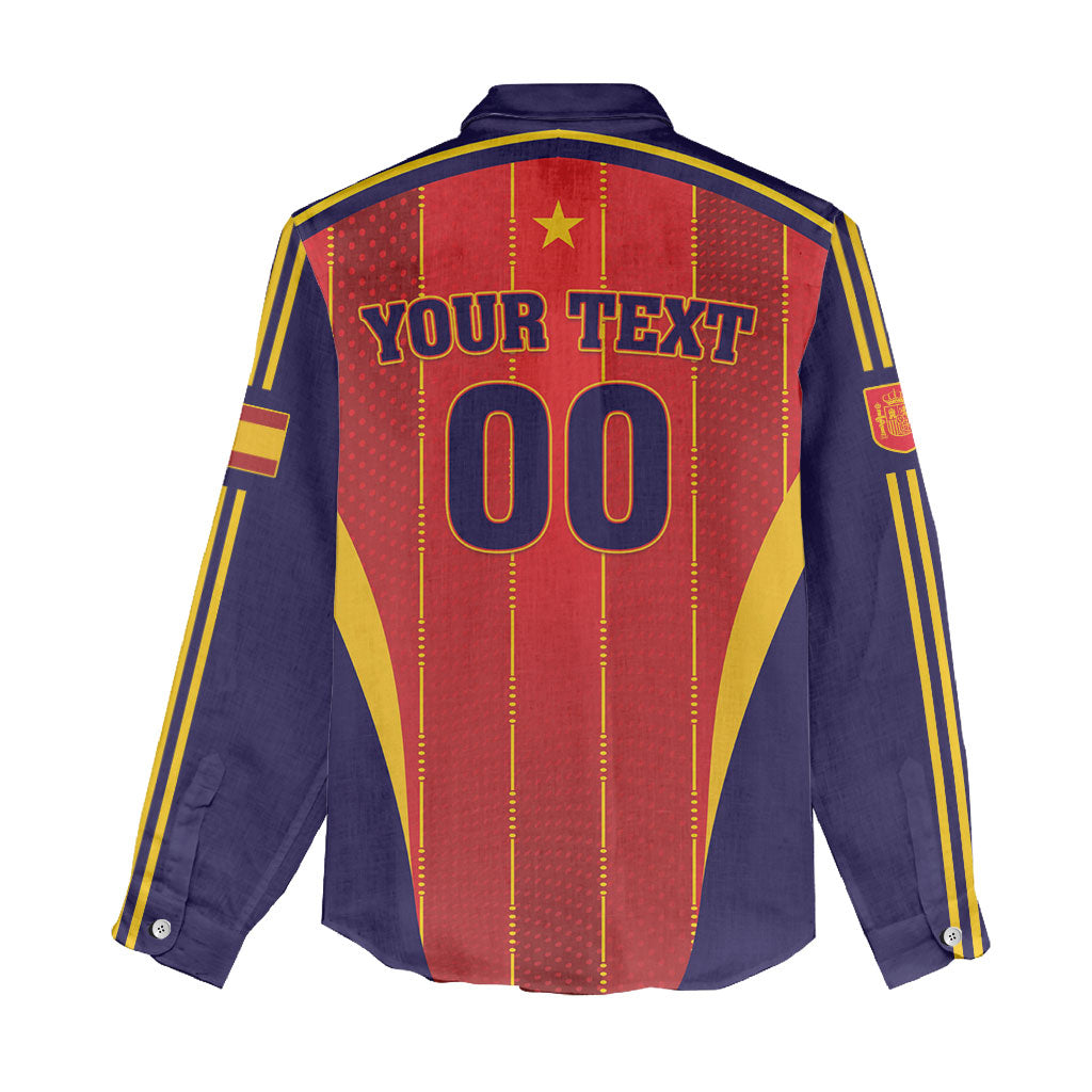 Custom Spain 2026 World Football Women Casual Shirt Vamos Espana