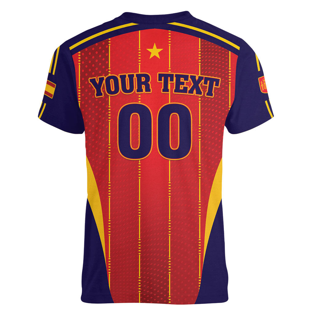 Custom Spain 2026 World Football Women V-Neck T-Shirt Vamos Espana