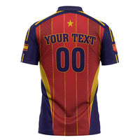 Custom Spain 2026 World Football Zipper Polo Shirt Vamos Espana