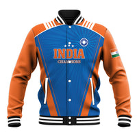 Custom India 2026 World Cricket Baseball Jacket Women in Blue Go Champions