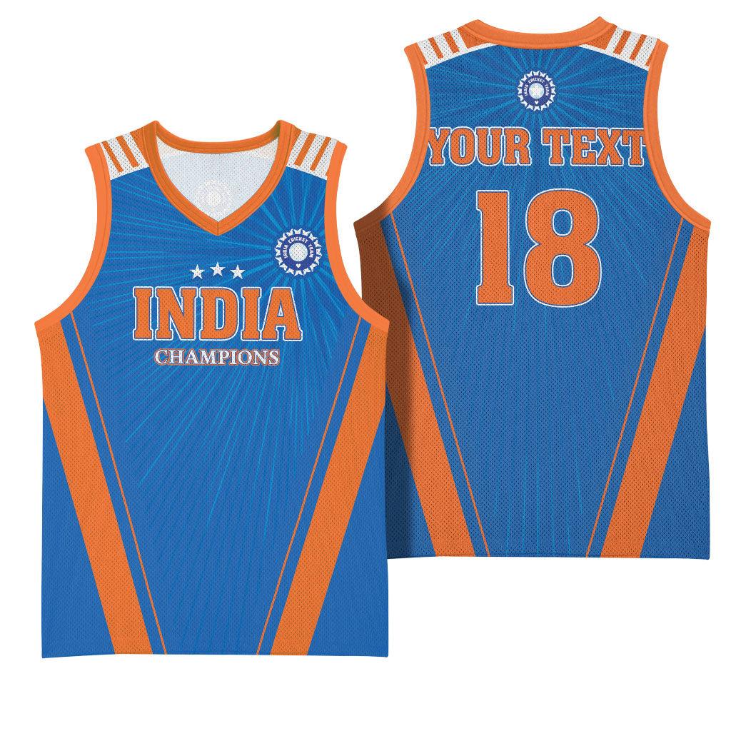 Custom India 2026 World Cricket Basketball Jersey Women in Blue Go Champions