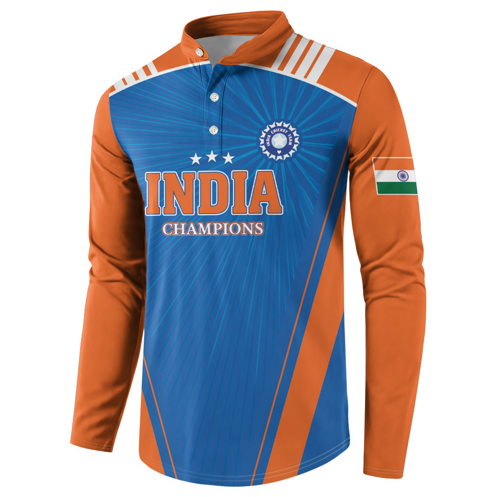 Custom India 2026 World Cricket Button Sweatshirt Women in Blue Go Champions