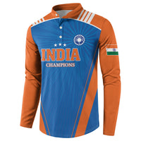 Custom India 2026 World Cricket Button Sweatshirt Women in Blue Go Champions