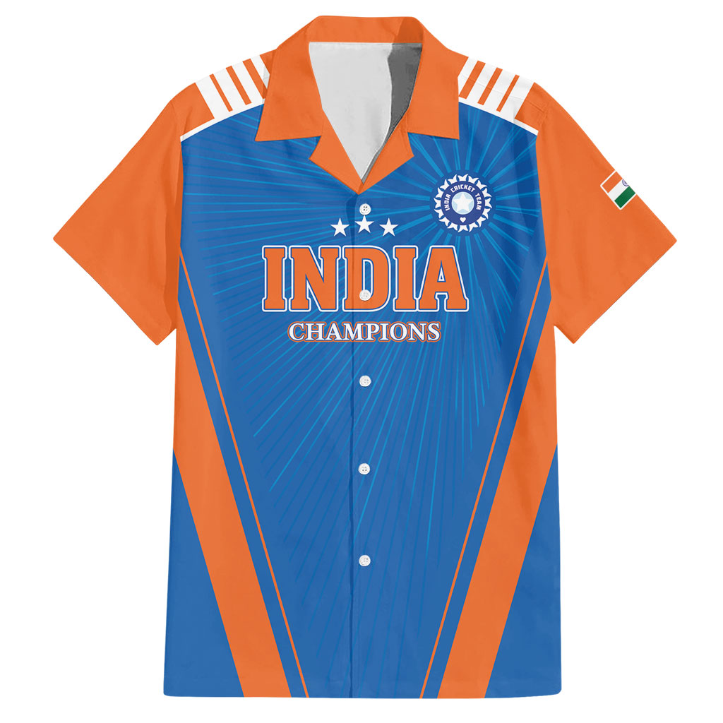 Custom India 2026 World Cricket Hawaiian Shirt Women in Blue Go Champions
