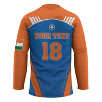 Custom India 2026 World Cricket Hockey Jersey Women in Blue Go Champions