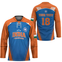 Custom India 2026 World Cricket Hockey Jersey Women in Blue Go Champions